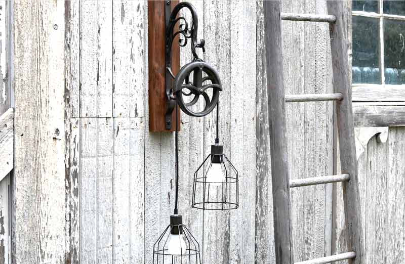 Pulley Sconce Cage Light