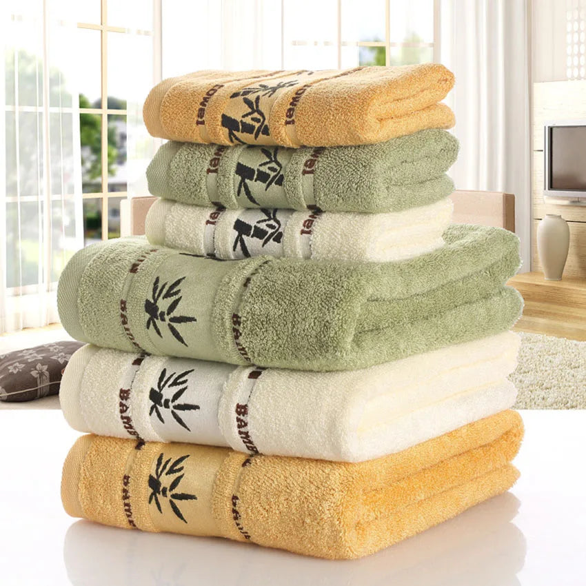 Bamboo Fiber Towels Set Home Bath Towels for Adults Face Towel  Thick Absorbent  Luxury Bathroom Towels Toalha De Praia