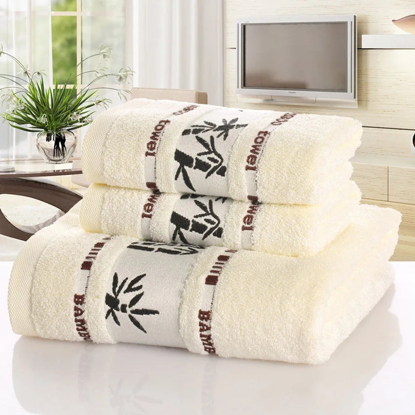 Bamboo Fiber Towels Set Home Bath Towels for Adults Face Towel  Thick Absorbent  Luxury Bathroom Towels Toalha De Praia