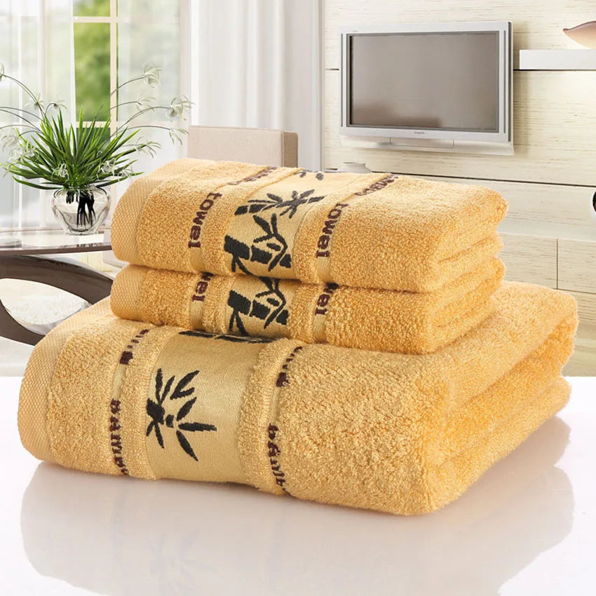 Bamboo Fiber Towels Set Home Bath Towels for Adults Face Towel  Thick Absorbent  Luxury Bathroom Towels Toalha De Praia