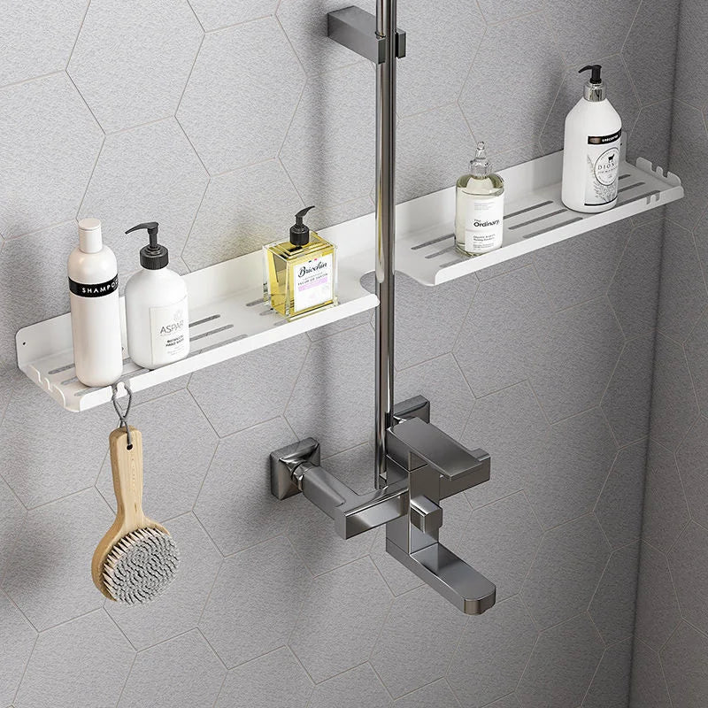 Bathroom Shelf Kitchen Organizer Black Shelves Shower Punch-Free Mounted Rack For Bathroom Accessories Wall Hanging Storage Rack