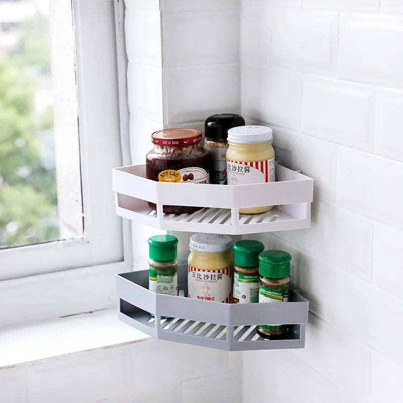 Bathroom Shelf Kitchen Storage Organizer Aluminum Shampoo Rack Shower Shelf Bathroom Accessories No Drill Shelf Makeup Storage