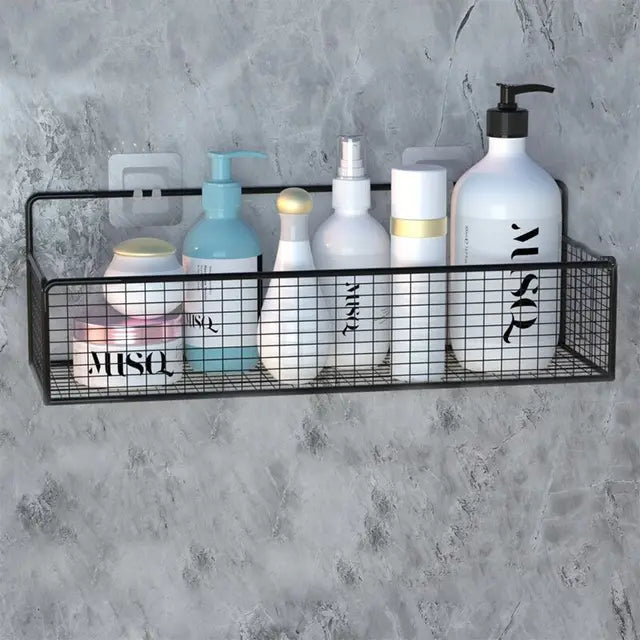 Bathroom Shelves Wall-mounted Wall Shelf Without Drilling for Cosmetic Lipstick Storage Basket Free Punch Bathroom accessories