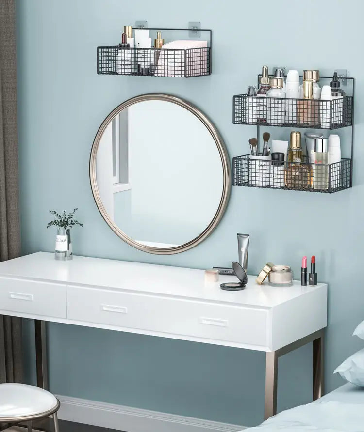 Bathroom Shelves Wall-mounted Wall Shelf Without Drilling for Cosmetic Lipstick Storage Basket Free Punch Bathroom accessories