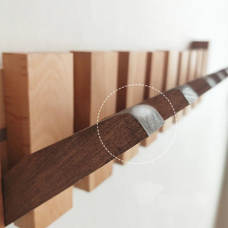 Beech And Walnut Coat Rack Wall-Mounted Hook Hidden Decoration Hook Hanger Foldable Bedroom Closets Wooden Wall Shelf Home Decor