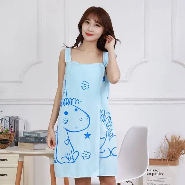 Cartton Unicorn Superfine Fiber Bath Towels Fashion Lady Wearable Fast Drying Magic Bath Towel Beach Spa Bathrobes Bathing Skirt