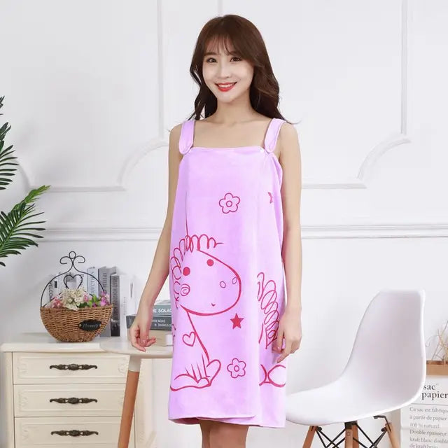 Cartton Unicorn Superfine Fiber Bath Towels Fashion Lady Wearable Fast Drying Magic Bath Towel Beach Spa Bathrobes Bathing Skirt