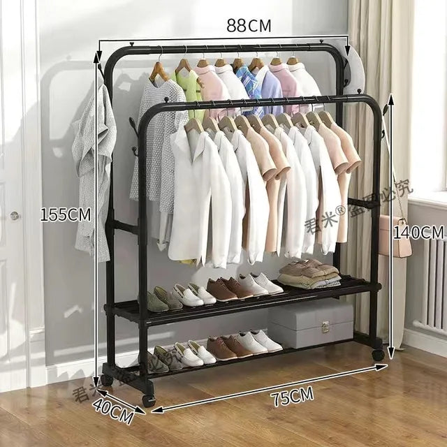 Clothing Rack Coats Page Wearing for Clothes Coat Shelves Home Furniture Wardrobe Stand Children's Room Rack Wall Clothes Hanger