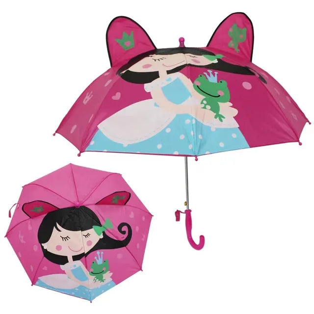 Cute Cartoon Children Umbrella animation creative long-handled 3D ear modeling kids umbrella For boys girls