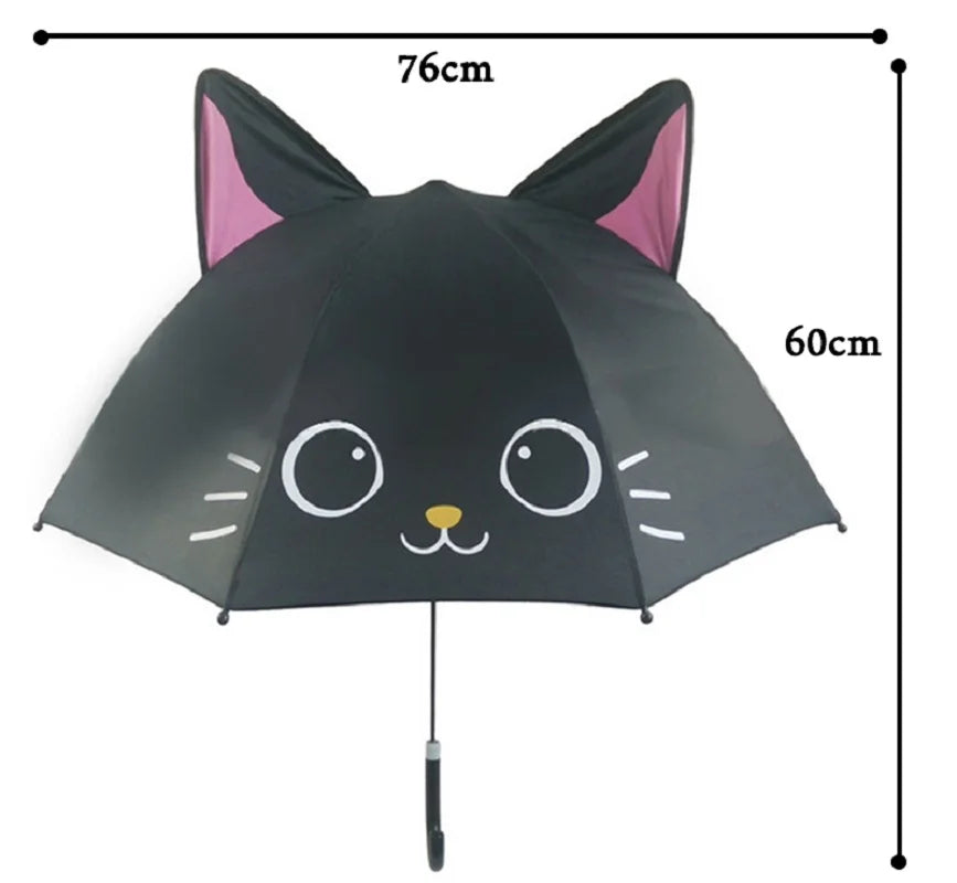 Cute Cartoon Children Umbrella animation creative long-handled 3D ear modeling kids umbrella For boys girls