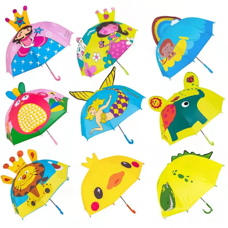 Cute Cartoon Children Umbrella animation creative long-handled 3D ear modeling kids umbrella For boys girls