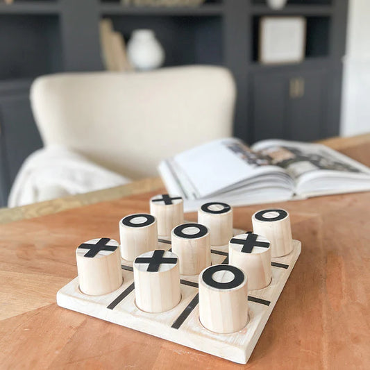 Organic Wood Tic Tac Toe Game Decor