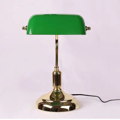 European Bank Table Lamp Retro Creative Personalized Glass Table Lamp Antique Bronze Living Room Bedroom Decorative Bedside Lamp