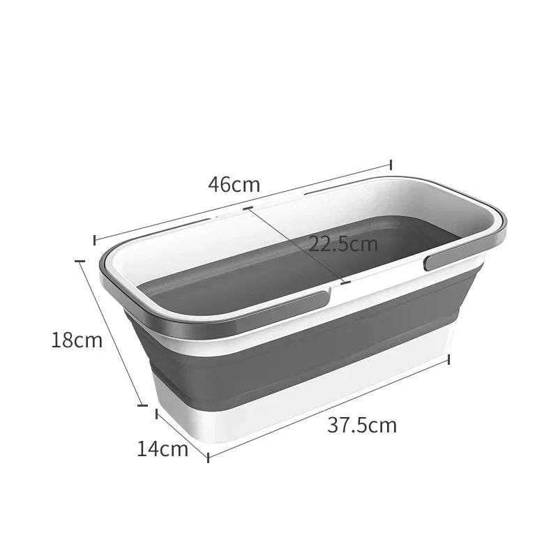 Foldable Mop Bucket Collapsible Portable Wash Basin Car Washing Bucket with Handle Fishing Pail Tools Large-capacity Barrel