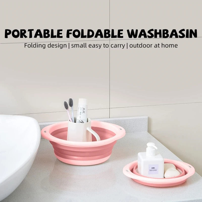 Foldable Washbasin Collapsible Portable Wash Basin Dishpan Outdoor Travel Portable Washbasin for RV Camping Marine BBQ