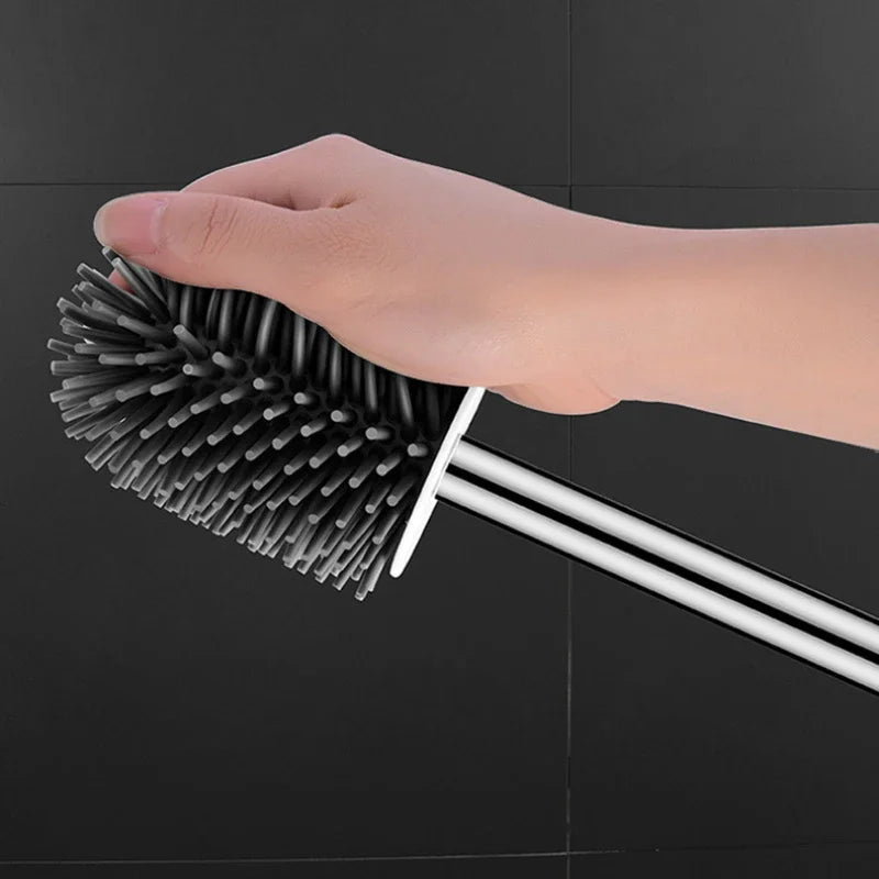 Hair Brush Toilet Brushes with Holder Set Wall-Mounted Long Handled Toilet Cleaning Brush Modern Hygienic Bathroom Accessories