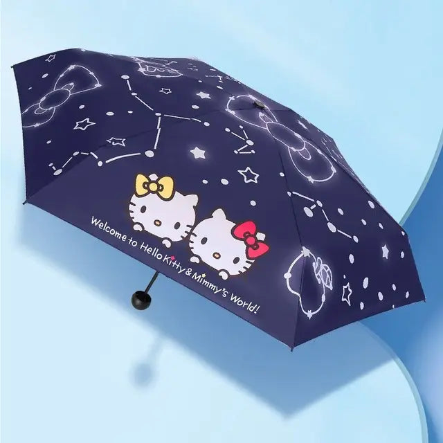 Hello Kitty Constellation Umbrella Cartoon Cute Sun Protection and UV Protection Umbrella Student Umbrella mini umbrella