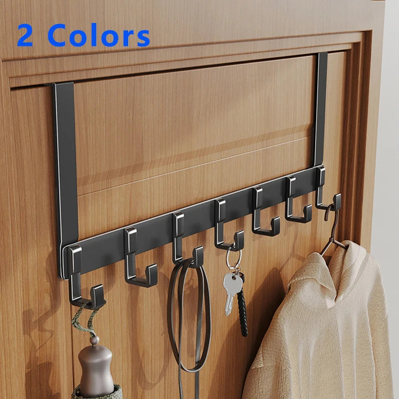 Hooks Over The Door Home Bathroom Organizer Rack Clothes Coat Hat Towel Hanger New Bathroom Kitchen Accessories Holder Door Hang