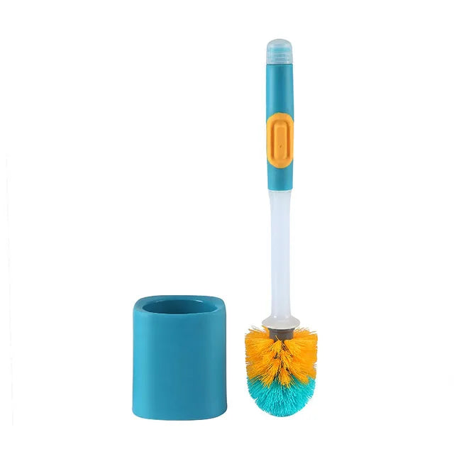 Household Toilet Brush Set Wall-Mounted with Holder Silicone TPR Detergent Refillable Brush for Corner Cleaning Bathroom Tools