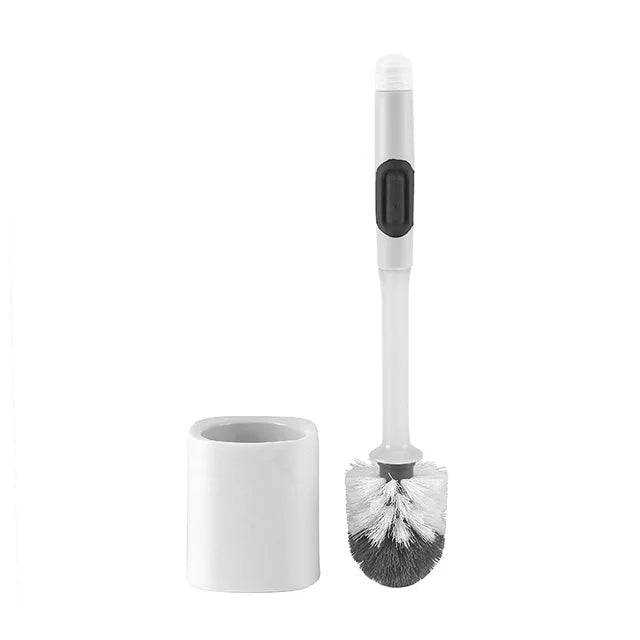 Household Toilet Brush Set Wall-Mounted with Holder Silicone TPR Detergent Refillable Brush for Corner Cleaning Bathroom Tools