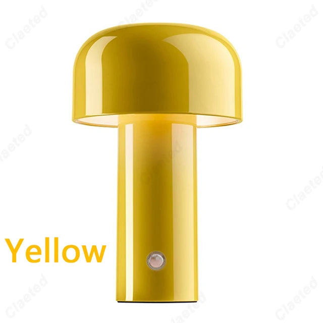 Italian Mushroom Table Lamp Rechargable Night Light Portable USB Charging Touch Bedside Table Lamp Living Room Decoration Lamp