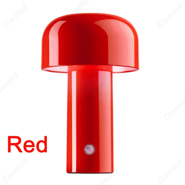 Italian Mushroom Table Lamp Rechargable Night Light Portable USB Charging Touch Bedside Table Lamp Living Room Decoration Lamp