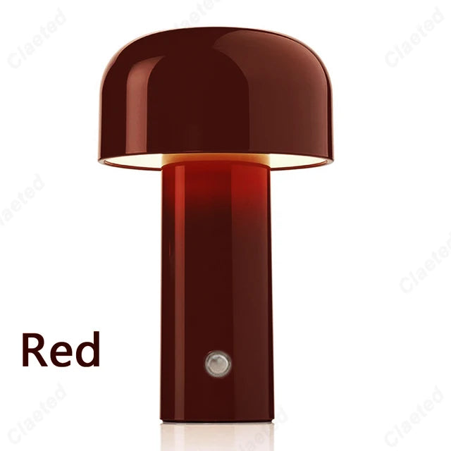 Italian Mushroom Table Lamp Rechargable Night Light Portable USB Charging Touch Bedside Table Lamp Living Room Decoration Lamp