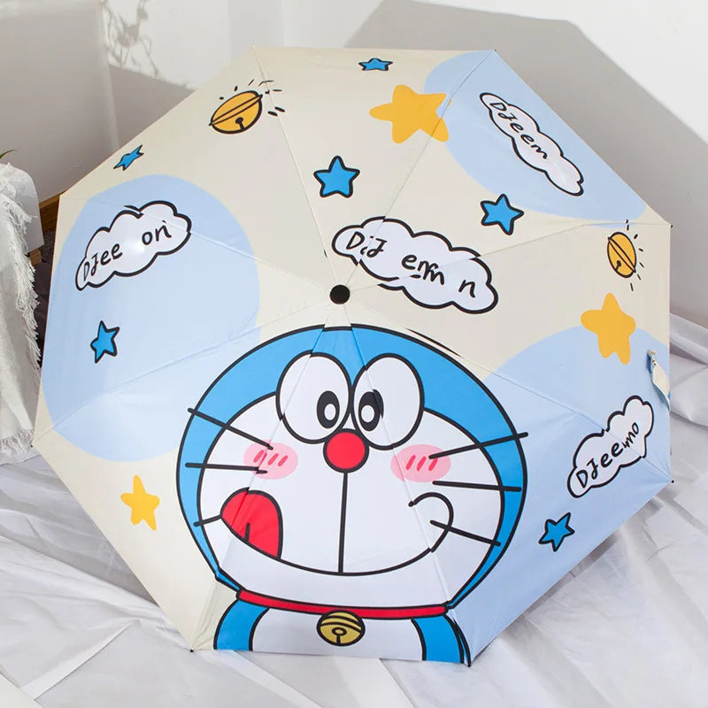 Jade Guigou Umbrella Cartoon Fully Automatic Student Folding Portable Umbrella Safe for both sunny and rainy use