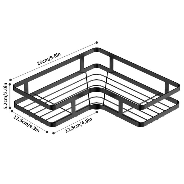 L-shaped Triangle Storage Rack Shampoo Gel Basket Shower Wall Shelf Bathroom Storage Wall Mounted Kitchen Shower Accessories