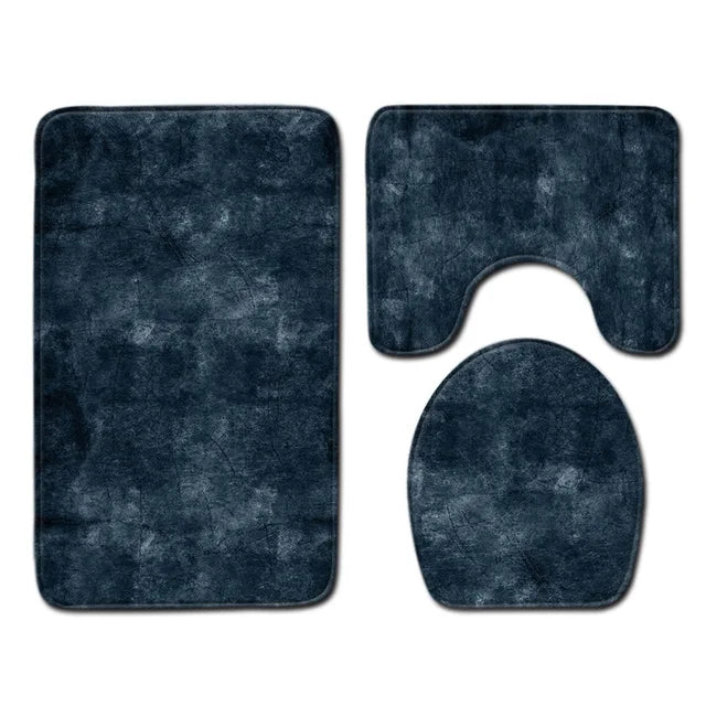 Marble Toilet Cover Floor Pad Bath Mat 3 pcs/Set Closestool Rug Bathroom Door Mat Flannel Absorbent Soft Bathr Toilet Carpet