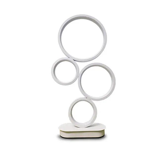 Modern Dimmable LED Table Lamp Modern Round Ring Night Lamp Unique Design 4-Circle Lighting Adjustable Light For Bedside Reading