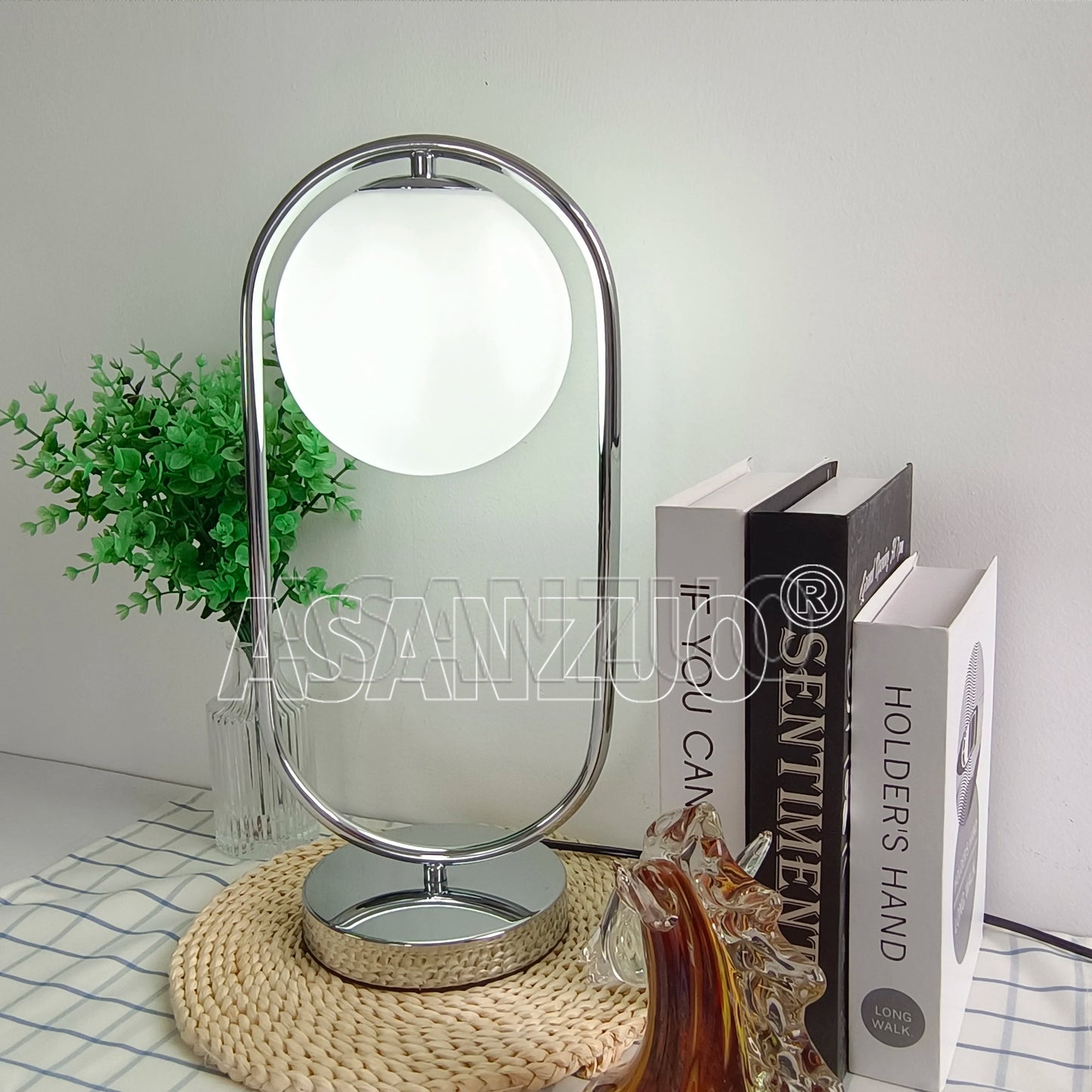 Modern LED Bedroom Table Lamp Modern LED Bedroom Table Lamp Nordic Glass ball Reading Light Living Room Decor Metal desk lamp