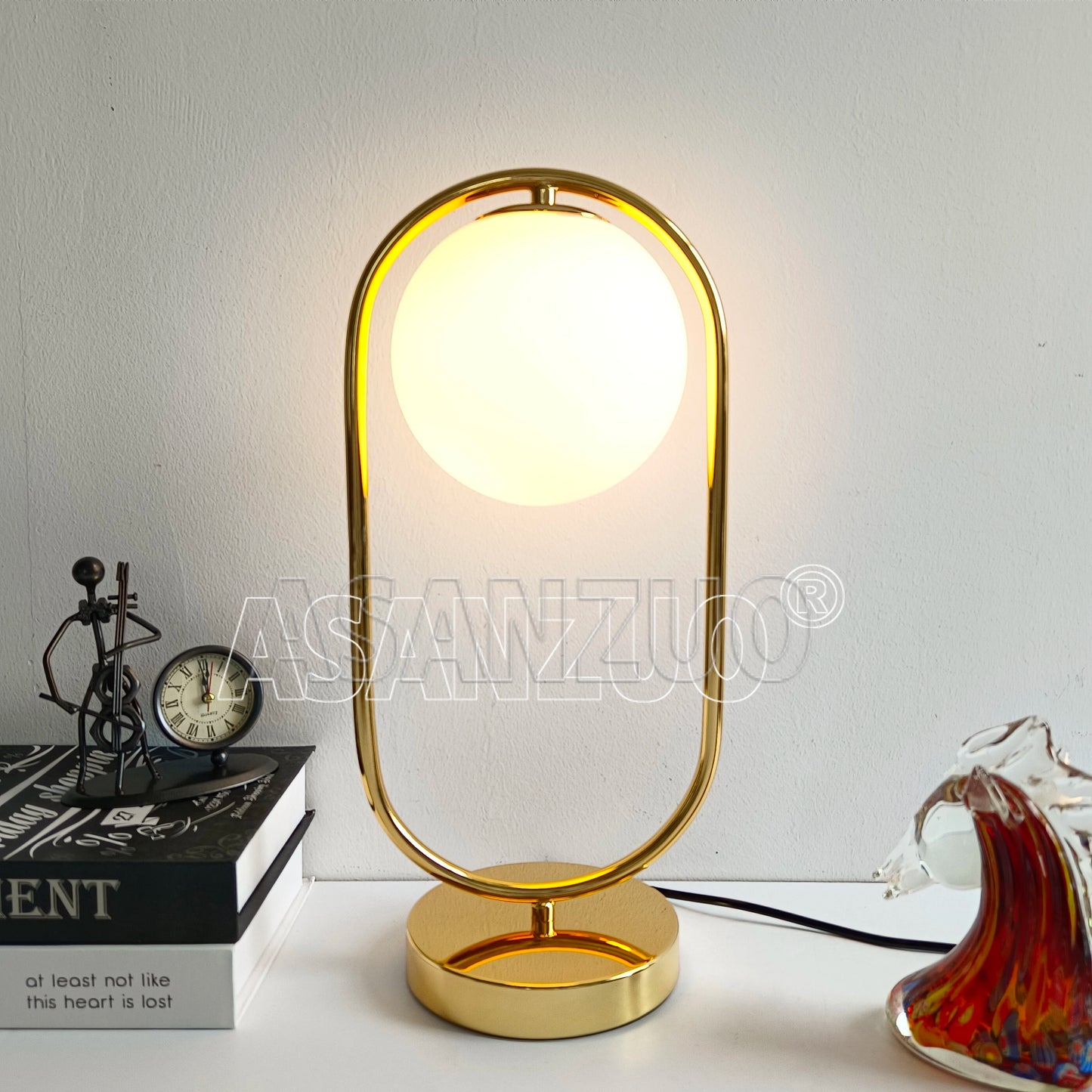 Modern LED Bedroom Table Lamp Modern LED Bedroom Table Lamp Nordic Glass ball Reading Light Living Room Decor Metal desk lamp