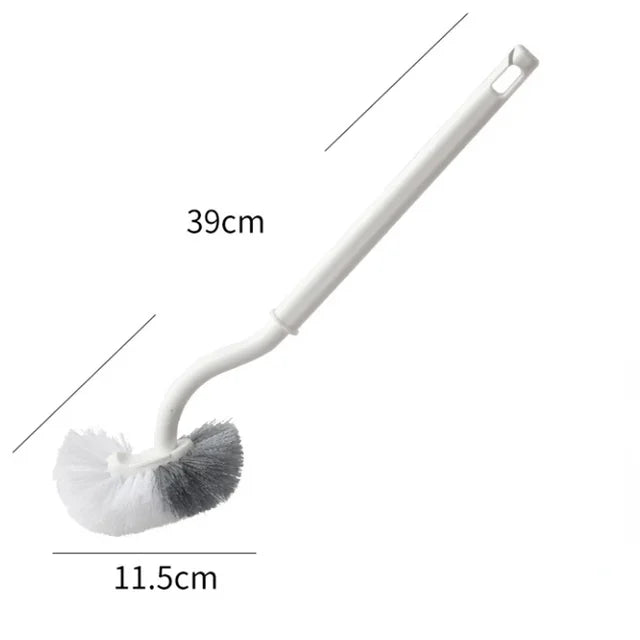 Multi-function Head Plastic Toilet Brush Curved Bathroom Cleaning Scrubber Bending Thicken Handle Corner Brush PP Holder