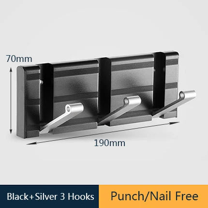 Nail Free Bathroom Coat Hook Wall Hangers Clothes Towel Holder Hang Robe Hooks Silver Wall Hook for Bathroom Kitchen Accessories