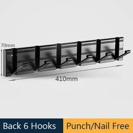 Nail Free Bathroom Coat Hook Wall Hangers Clothes Towel Holder Hang Robe Hooks Silver Wall Hook for Bathroom Kitchen Accessories