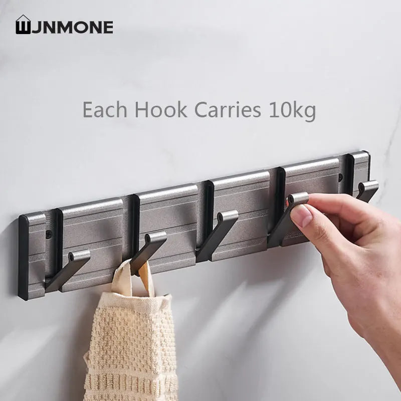 Nail Free Bathroom Coat Hook Wall Hangers Clothes Towel Holder Hang Robe Hooks Silver Wall Hook for Bathroom Kitchen Accessories