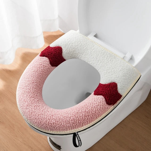 New Toilet Seat Cover Mat Zip Fastener Bathroom Toilet Pad Cushion with Handle Thicker Soft Toilet Cushion Bathroom Aceesories