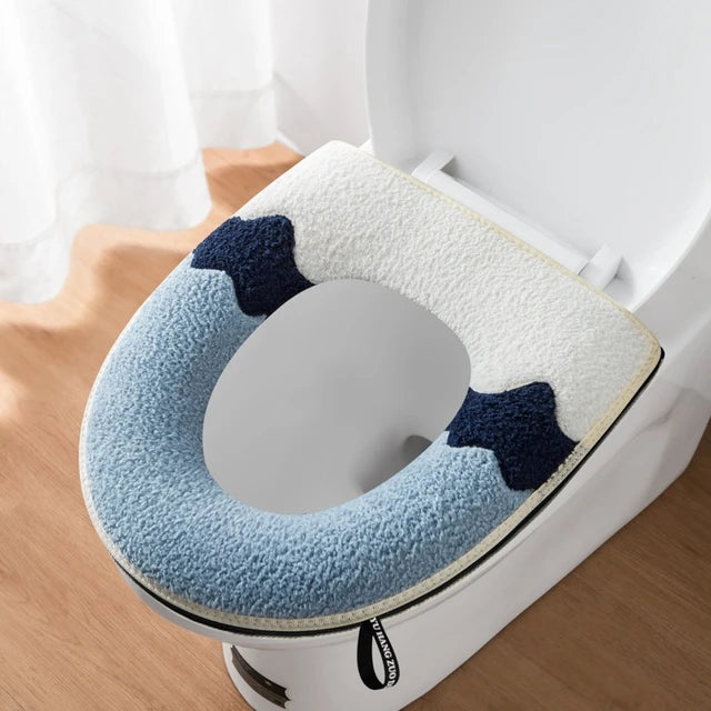 New Toilet Seat Cover Mat Zip Fastener Bathroom Toilet Pad Cushion with Handle Thicker Soft Toilet Cushion Bathroom Aceesories