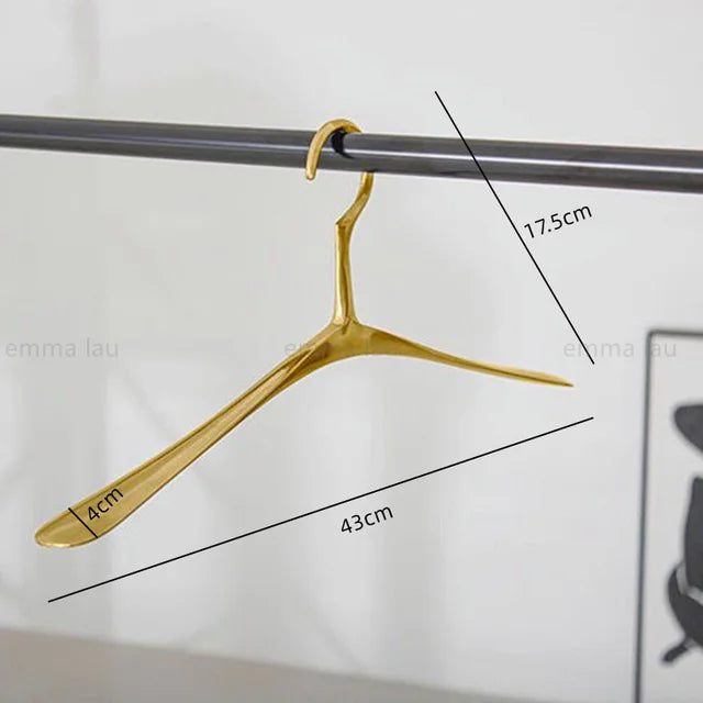 Palace Clothes Hanger Gold Solid Brass Wardrobe Hangers Strong Clothes Coat Hangers Decoration Metal Rack