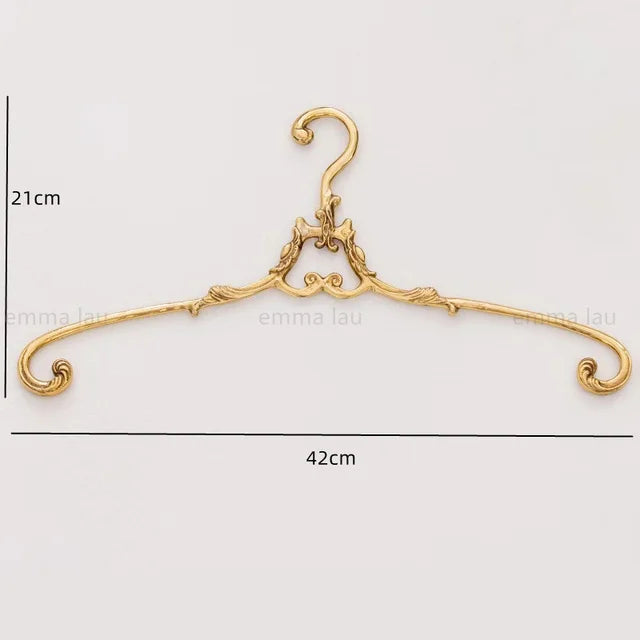 Palace Clothes Hanger Gold Solid Brass Wardrobe Hangers Strong Clothes Coat Hangers Decoration Metal Rack