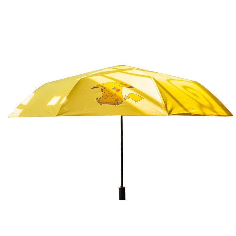 Pokemon Pikachu Cartoon Sunshade Umbrella Sunny Umbrella Dual Use Folding UV Protection Female kids umbrella