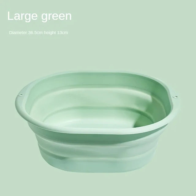 Silicone Foldable Wash Basin Travel Portable Basin Collapsible Bucket For Home Bathroom Washbowl Laundry Tub Hanging Bath Basins