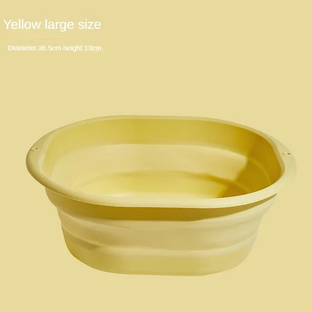 Silicone Foldable Wash Basin Travel Portable Basin Collapsible Bucket For Home Bathroom Washbowl Laundry Tub Hanging Bath Basins