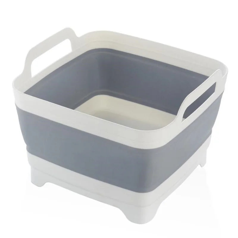 Square Fruit Vegetable Washing Wash Basin Kitchen Product Supply Folding Sink Drain Basket Home Travel Outdoor Portable Basins