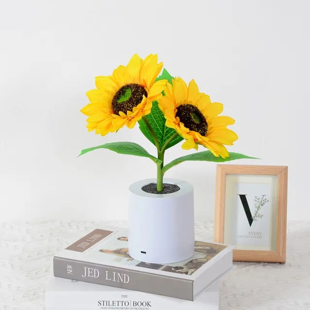 Sunflower Tree Lights Table Lamp Fairy Mother's Day Rose Flower Night Light Home Party Christmas Wedding Bedroom Decoration Gift