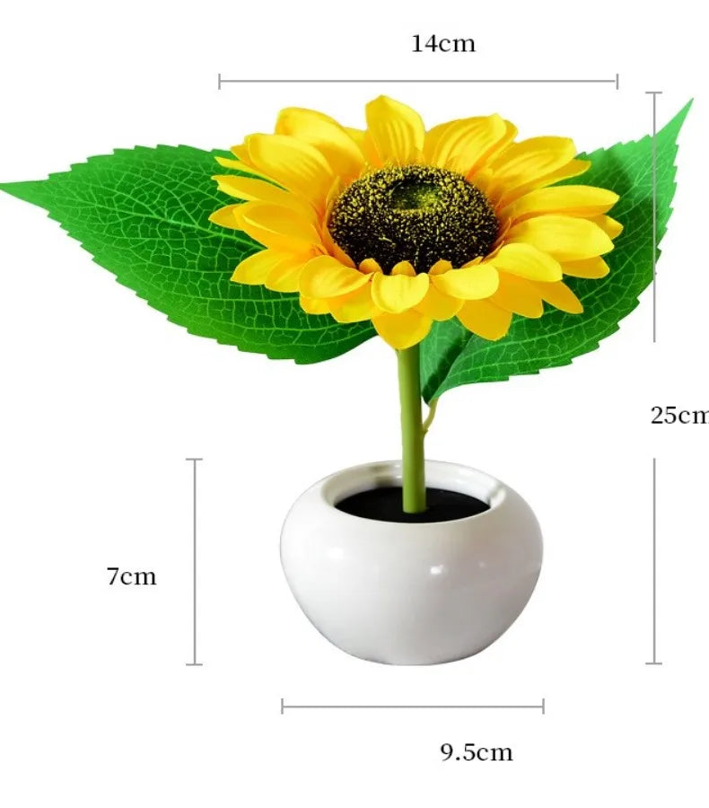 Sunflower Tree Lights Table Lamp Fairy Mother's Day Rose Flower Night Light Home Party Christmas Wedding Bedroom Decoration Gift