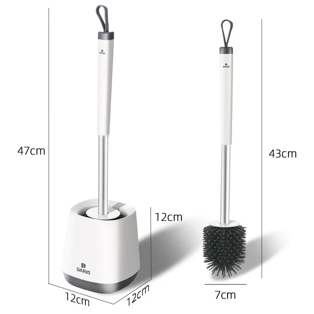 TPR Silicone Toilet Brush Wall Mounted Standard Base Soft Bristle with Holder Cleaning Brush Toilet Bathroom Accessories