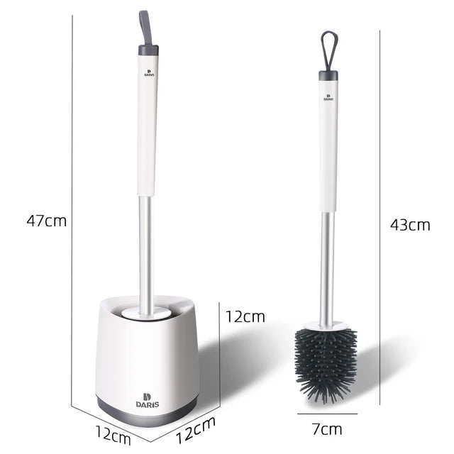 TPR Silicone Toilet Brush Wall Mounted Standard Base Soft Bristle with Holder Cleaning Brush Toilet Bathroom Accessories