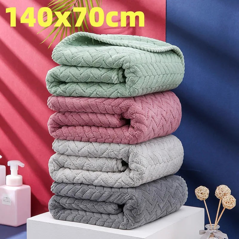 Thickened large bath towel, ultra-fine fiber towel, soft and highly absorbent women's and men's bath towel, beauty salon hair sa